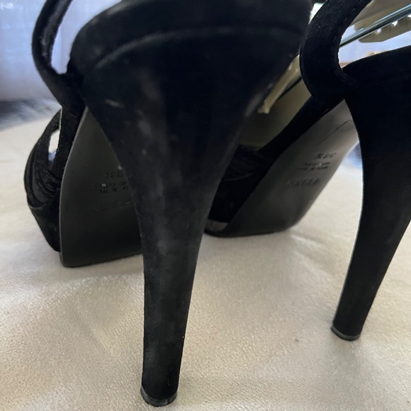 Fendi Black Leather Platform Sandals.  Size 38.5 US 8.5 - Picture 11 of 14